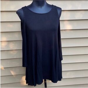 Philosophy Women’s Black Cold Shoulder  3/4 Sleeve Top M
